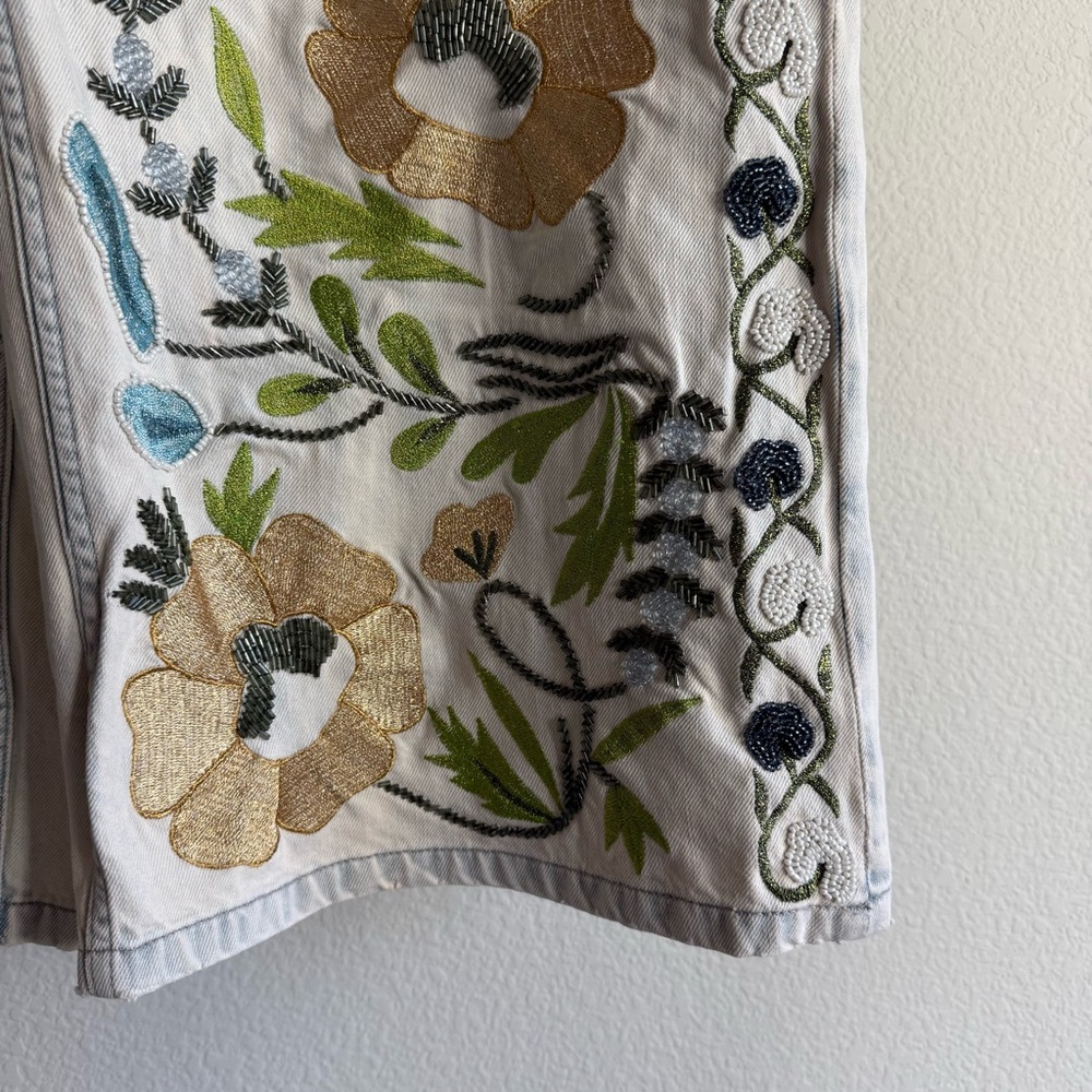 Free people We The Free Mi Amore Wide-Leg Jeans vintage floral tapestry - Picture 8 of 12